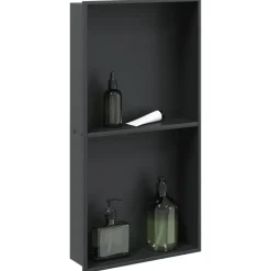 vidaXL Douchenis 32x62x9 cm roestvrijstaal matzwart