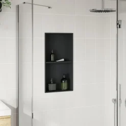 vidaXL Douchenis 32x62x9 cm roestvrijstaal matzwart