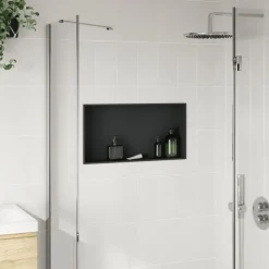 vidaXL Douchenis 62x32x9 cm roestvrijstaal matzwart