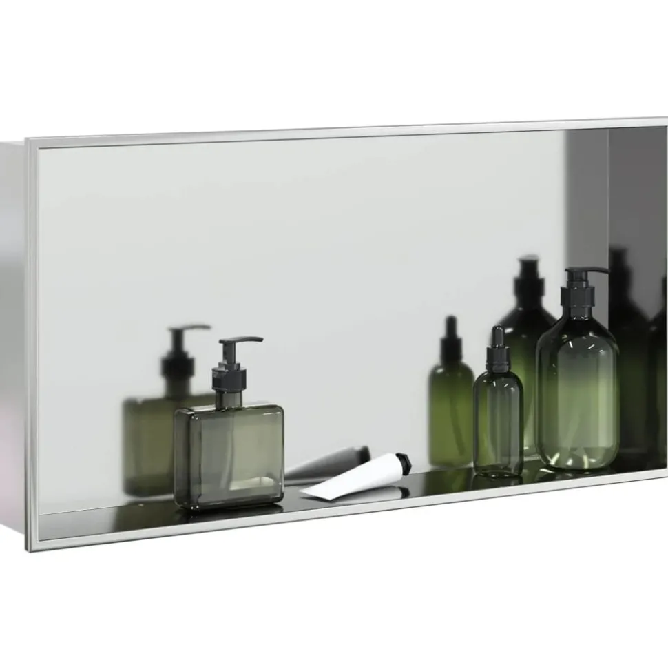 vidaXL Douchenis 62x32x9 cm roestvrijstaal geborsteld zilverkleurig