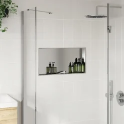 vidaXL Douchenis 62x32x9 cm roestvrijstaal geborsteld zilverkleurig