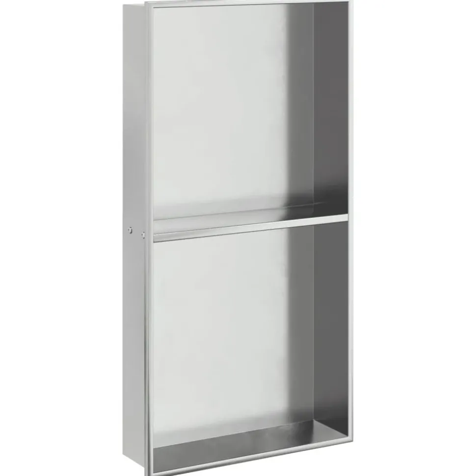 vidaXL Douchenis 32x62x9 cm roestvrijstaal geborsteld zilverkleurig