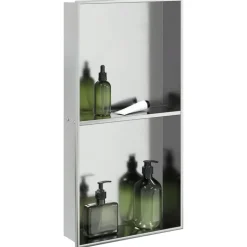vidaXL Douchenis 32x62x9 cm roestvrijstaal geborsteld zilverkleurig
