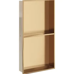 vidaXL Douchenis 32x62x9 cm roestvrijstaal geborsteld goudkleurig