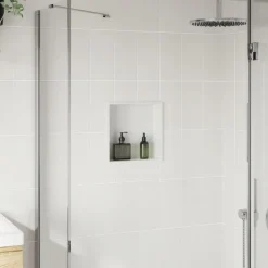 vidaXL Douchenis 32x32x9 cm roestvrijstaal matwit