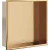 vidaXL Douchenis 32x32x9 cm roestvrijstaal geborsteld goudkleurig