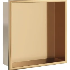 vidaXL Douchenis 32x32x9 cm roestvrijstaal geborsteld goudkleurig