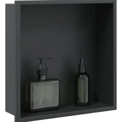 vidaXL Douchenis 32x32x9 cm roestvrijstaal matzwart
