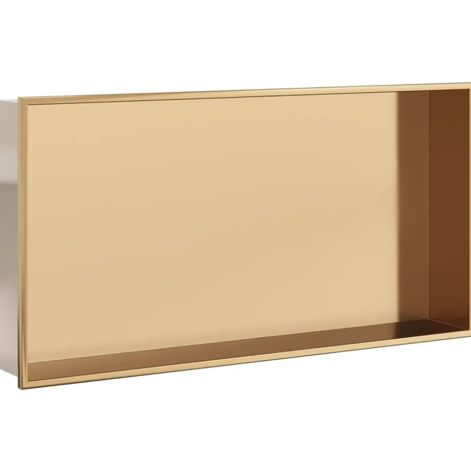 vidaXL Douchenis 62x32x9 cm roestvrijstaal geborsteld goudkleurig