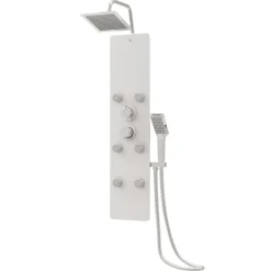 vidaXL Douchepaneel 25x47,5x130 cm glas wit