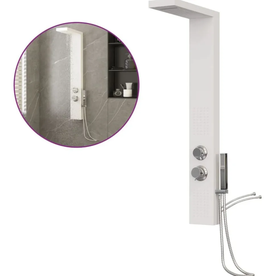 vidaXL Douchepaneelsysteem aluminium wit