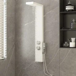 vidaXL Douchepaneelsysteem aluminium wit