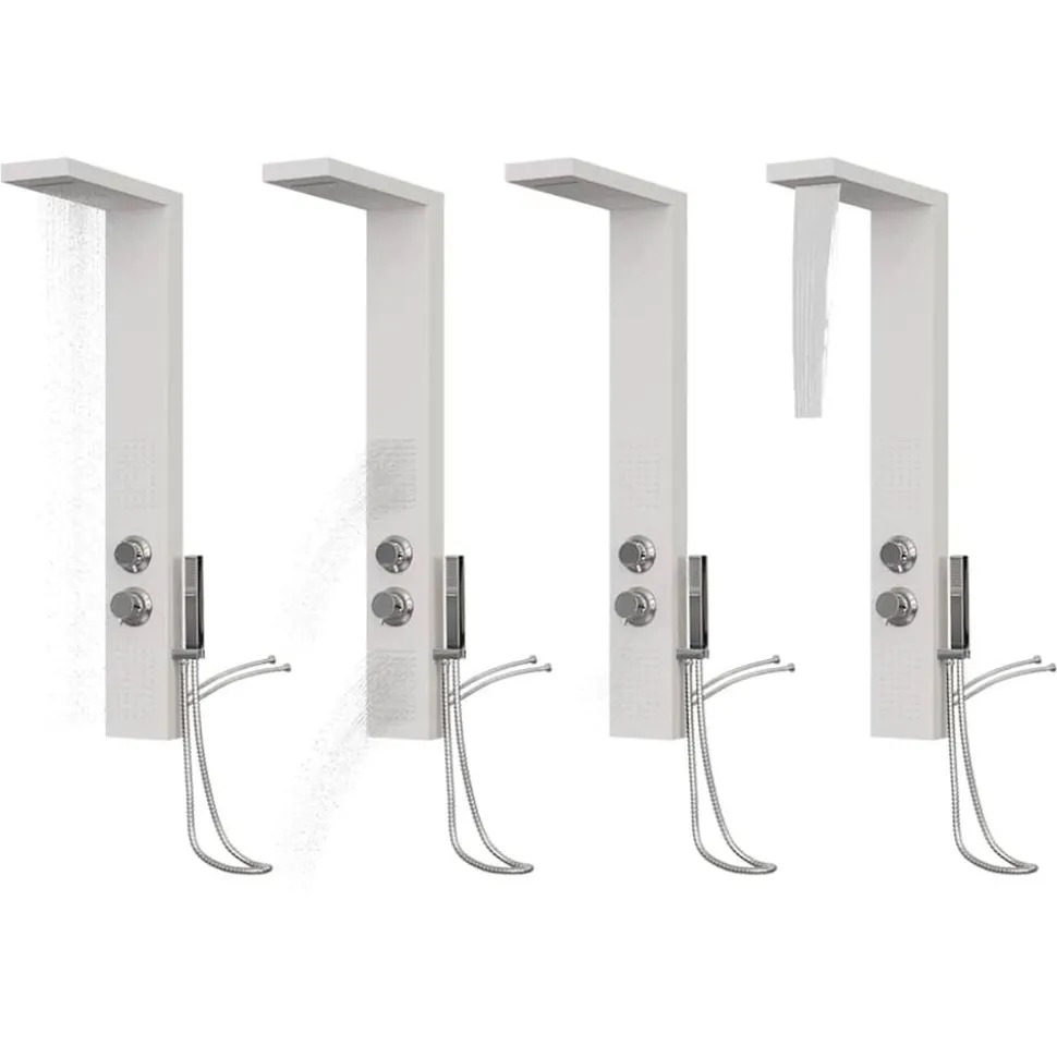 vidaXL Douchepaneelsysteem aluminium wit