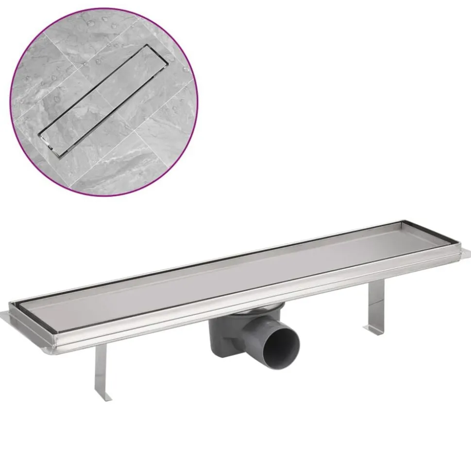 vidaXL Doucheputje rechthoekig 530x140mm roestvrij staal