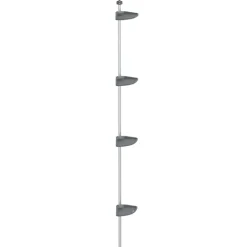 vidaXL Doucherekje 4-laags telescopisch hoekmodel aluminium zilver