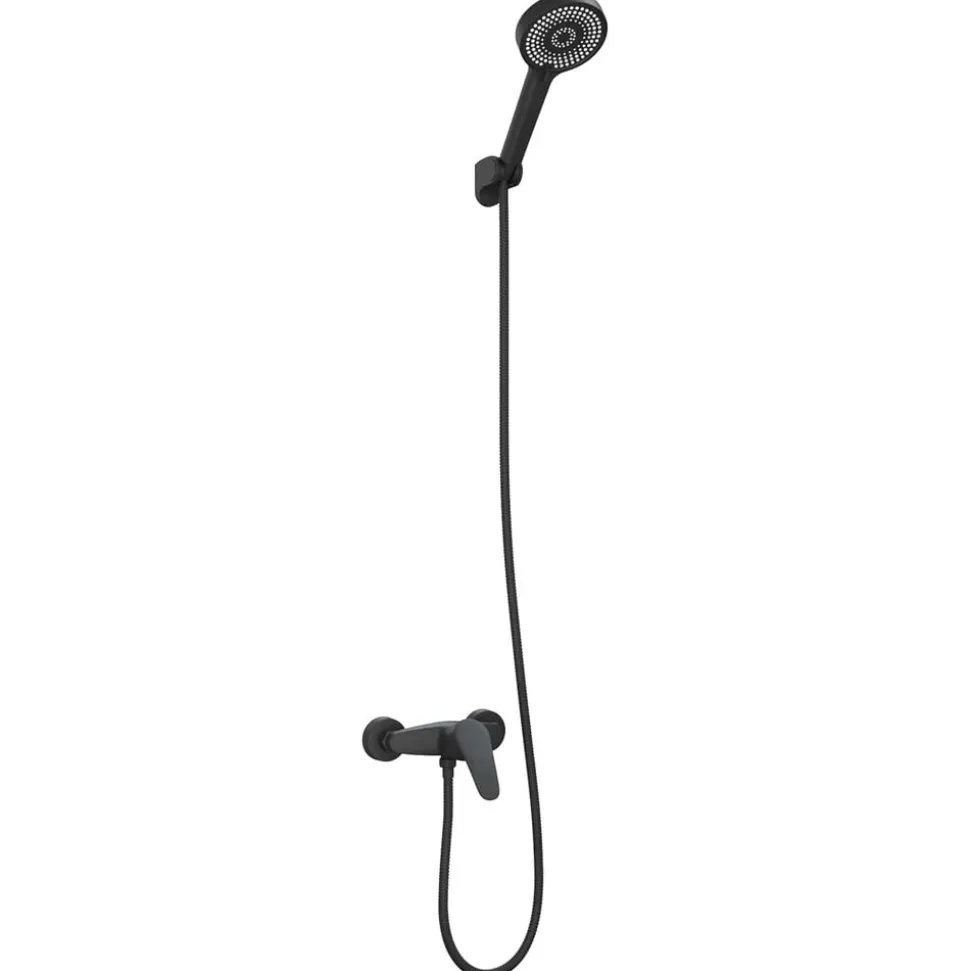 vidaXL Doucheset Zwart G 1 / 2 inch