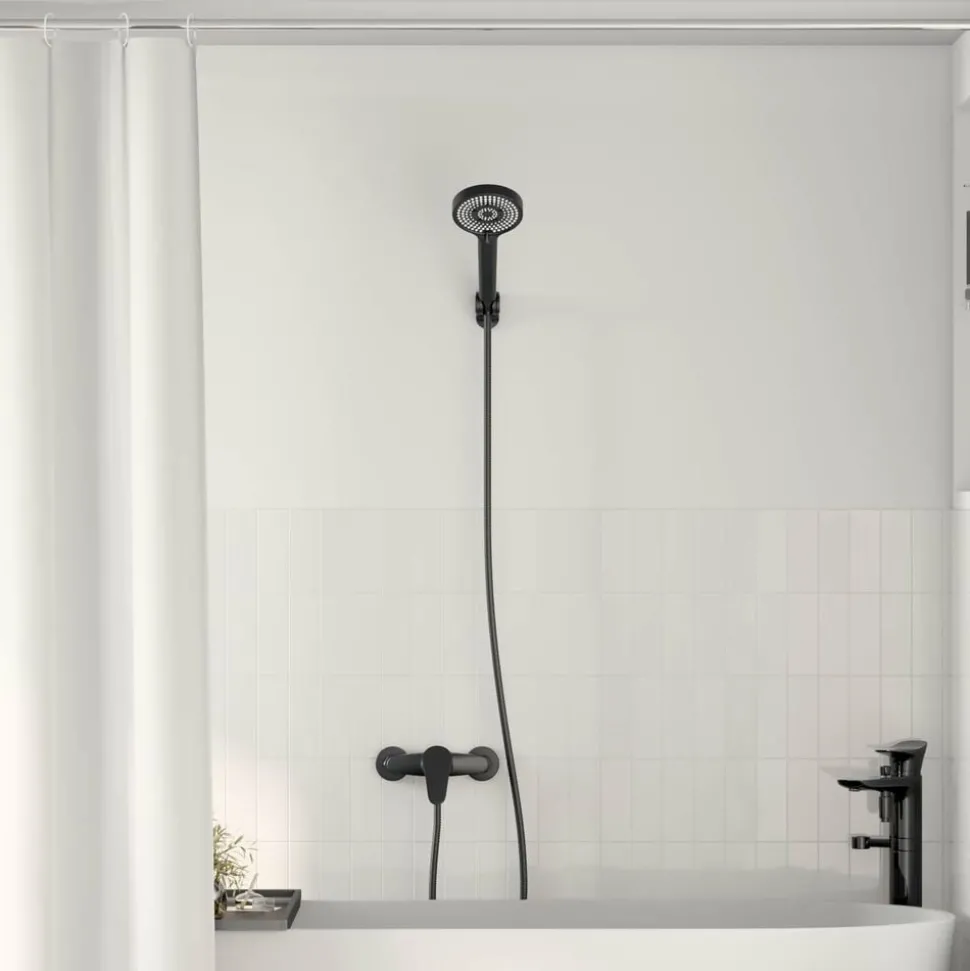 vidaXL Doucheset Zwart G 1 / 2 inch