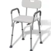 vidaXL Douchestoel aluminium wit