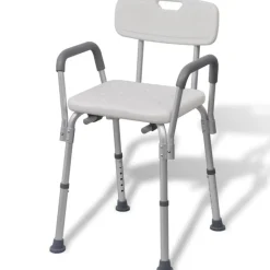 vidaXL Douchestoel aluminium wit