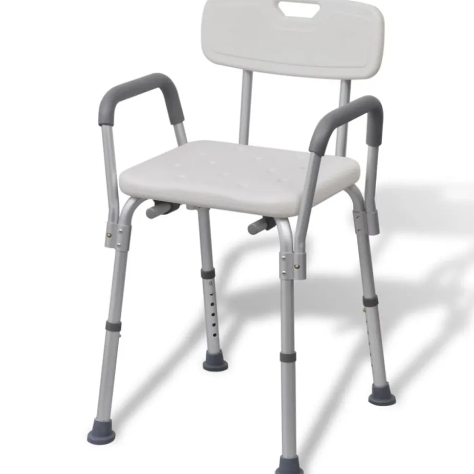 vidaXL Douchestoel aluminium wit