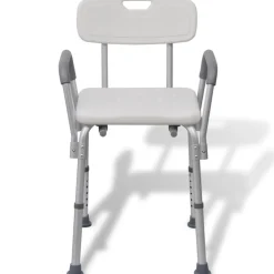 vidaXL Douchestoel aluminium wit