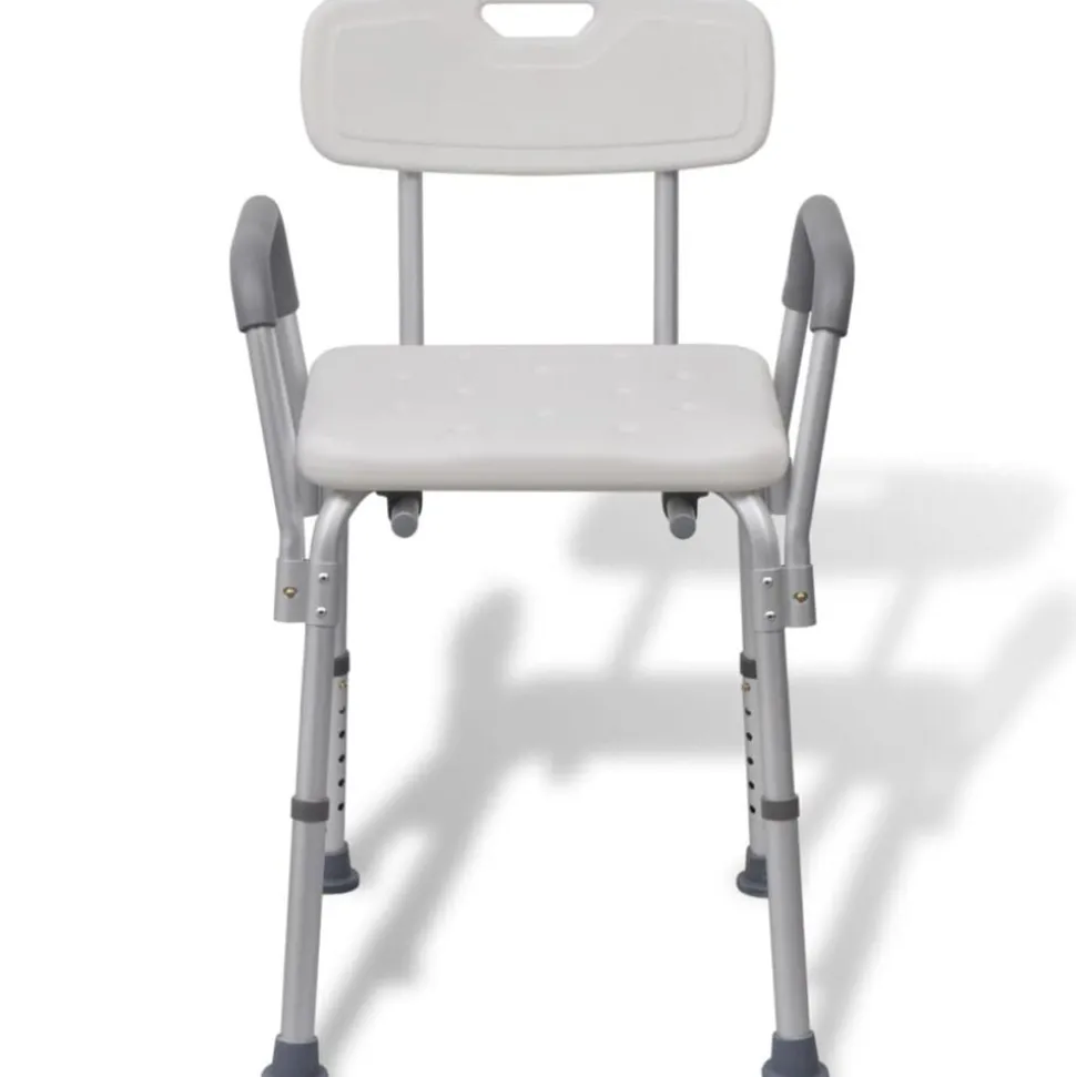 vidaXL Douchestoel aluminium wit