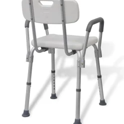 vidaXL Douchestoel aluminium wit