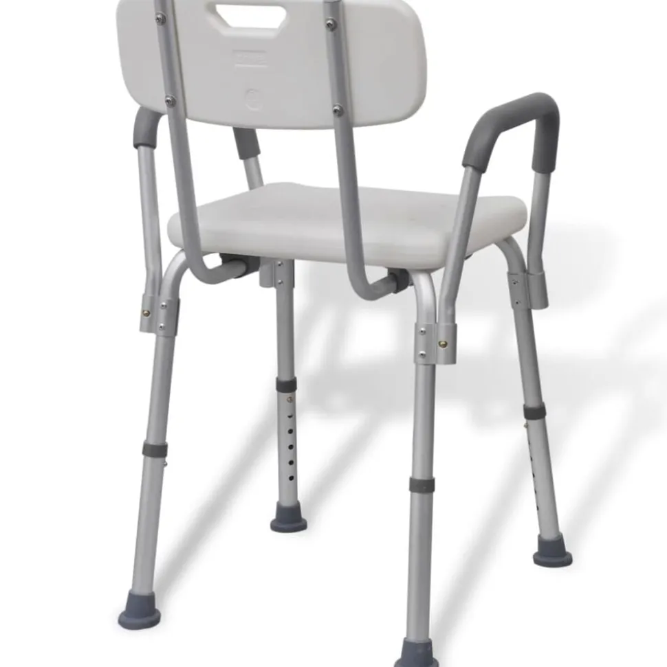 vidaXL Douchestoel aluminium wit