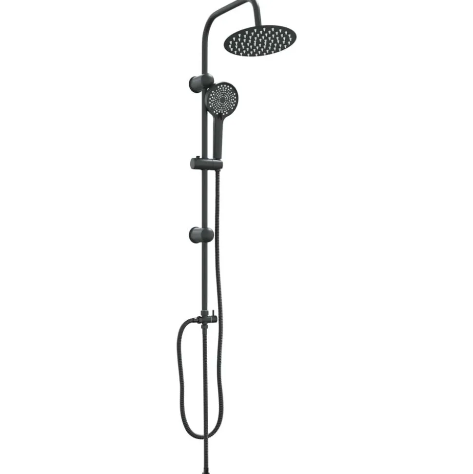 vidaXL Douchesysteem Zwart 47 x 20 x 95 cm Roestvrij staal