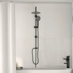 vidaXL Douchesysteem Zwart 47 x 20 x 95 cm Roestvrij staal