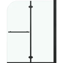 vidaXL Douchewand inklapbaar 2 panelen 95x140 cm ESG zwart