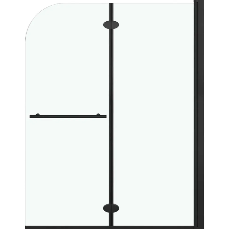 vidaXL Douchewand inklapbaar 2 panelen 95x140 cm ESG zwart