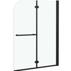 vidaXL Douchewand inklapbaar 2 panelen 95x140 cm ESG zwart