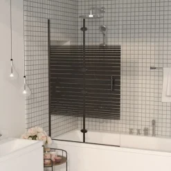 vidaXL Douchewand inklapbaar 80x140 cm zwart