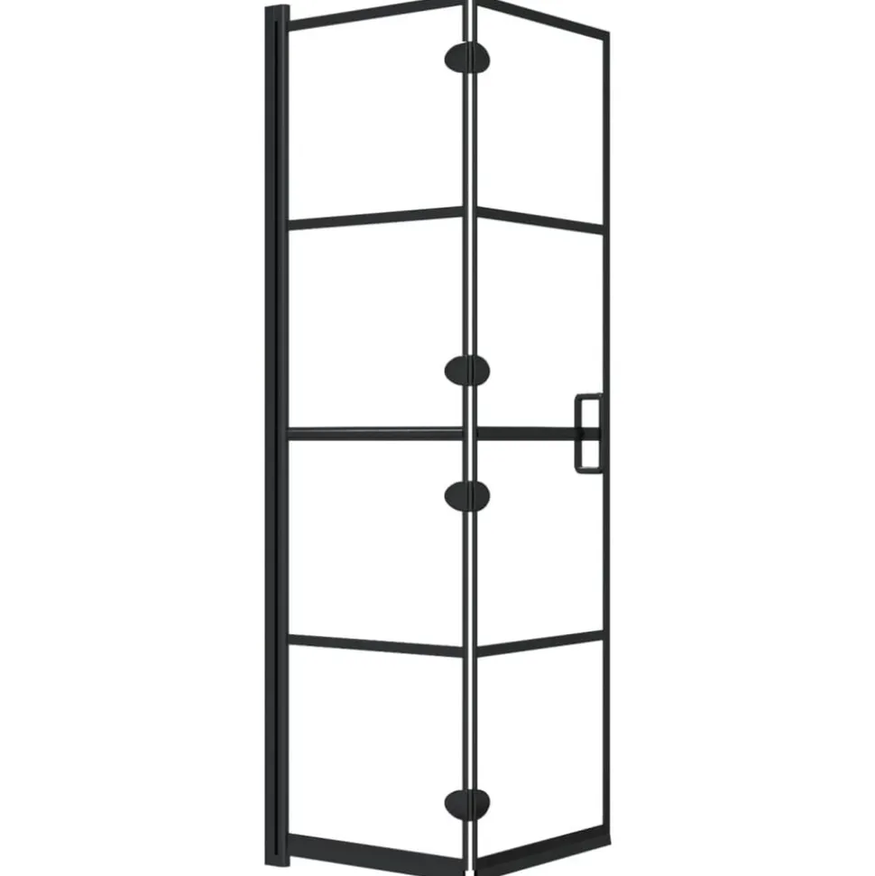 vidaXL Douchewand inklapbaar 80x140 cm zwart