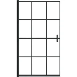 vidaXL Douchewand 80x140 cm ESG zwart