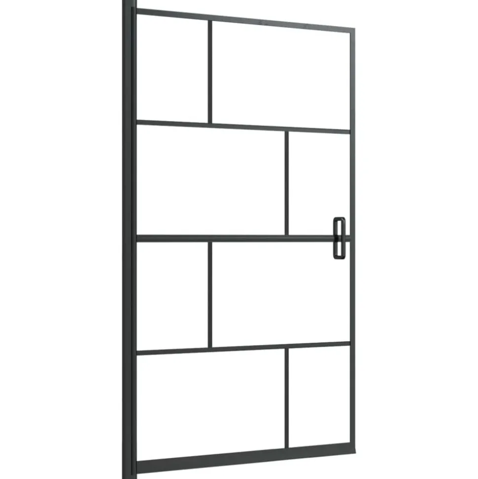 vidaXL Douchewand 80x140 cm ESG zwart