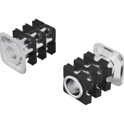 vidaXL Draadbuis Invoeg 2 pcs Zwart en Zilver 15,8 x 15,8 x 22,5 mm