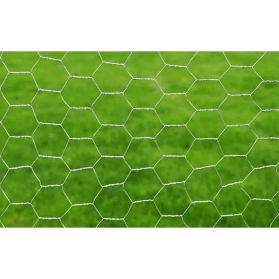 vidaXL Draadgaas zeshoekig 1x25 m gegalvaniseerd staal zilverkleurig