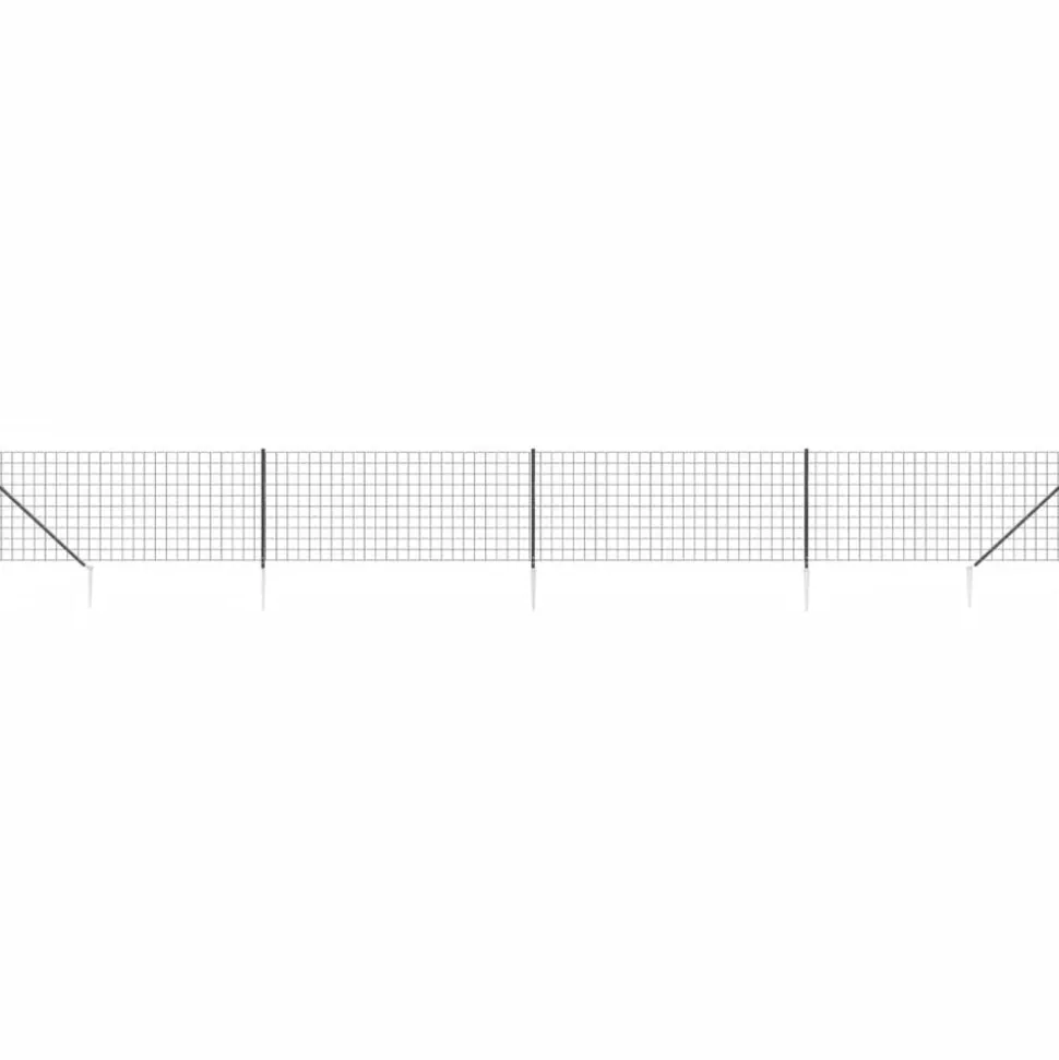 vidaXL Draadgaashek met grondankers 0,8x10 m antracietkleurig