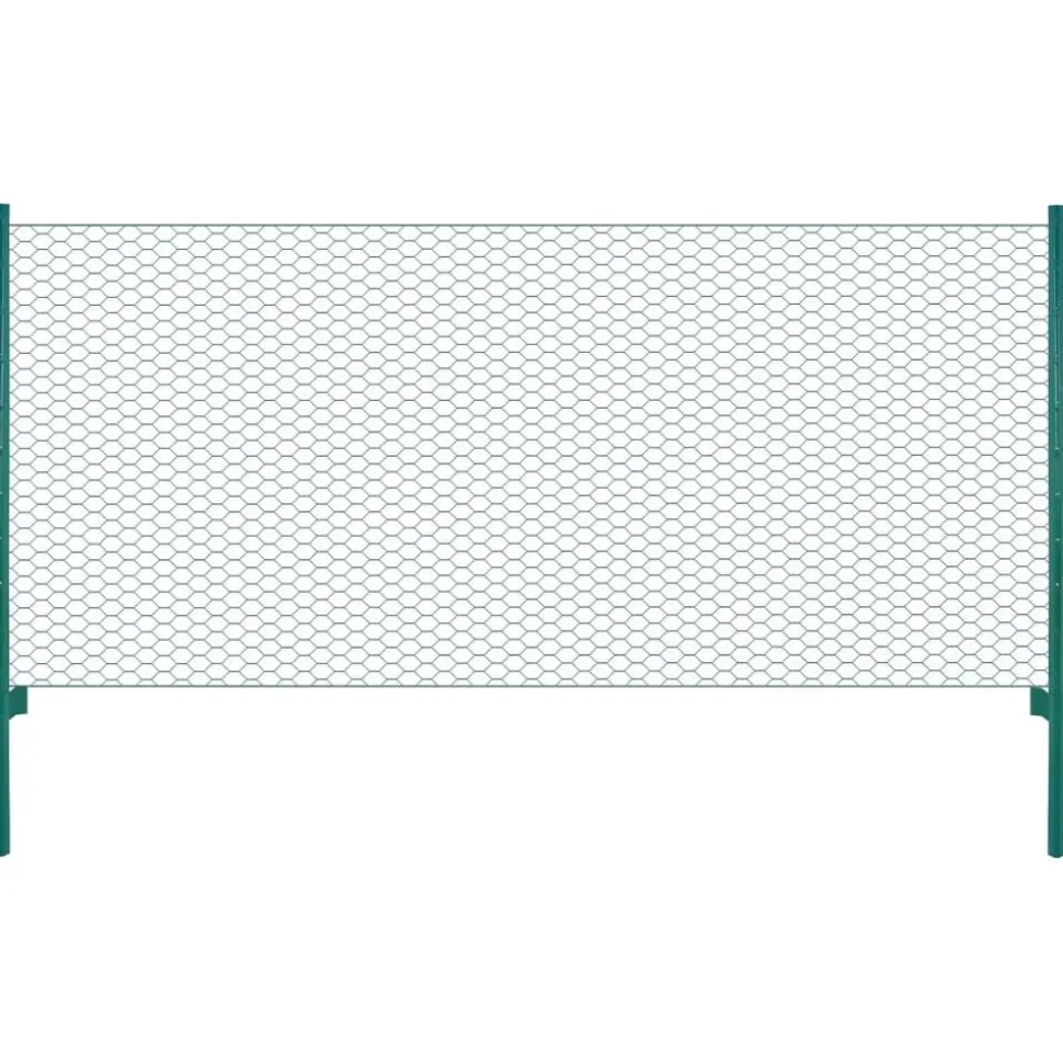 vidaXL Draadgaashek met palen 25x0,5 m staal groen