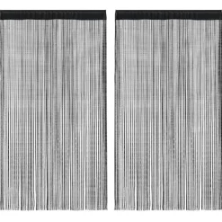 vidaXL Draadgordijnen 2 st 100x250 cm zwart