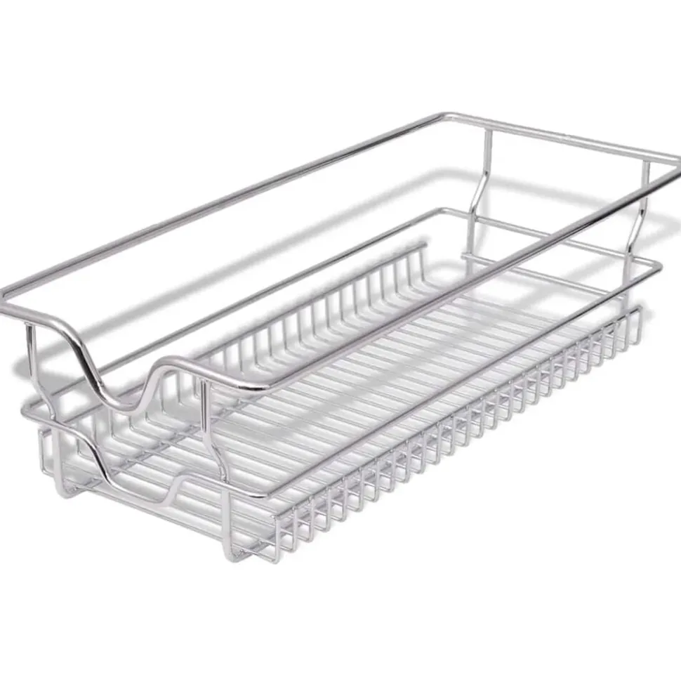 vidaXL Draadmanden uittrekbaar 2 st 300 mm zilverkleurig