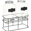 vidaXL Drankdispensers 2 st met standaard 2 x 4 L glas