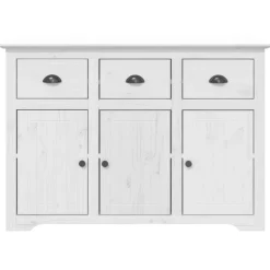 vidaXL Dressoir BODO 115,5x44x80 cm massief grenenhout wit