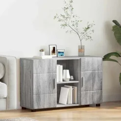 vidaXL Dressoir FLORIN Grijs Sonoma 88,5 x 30,5 x 55,5 cm Bewerkt hout