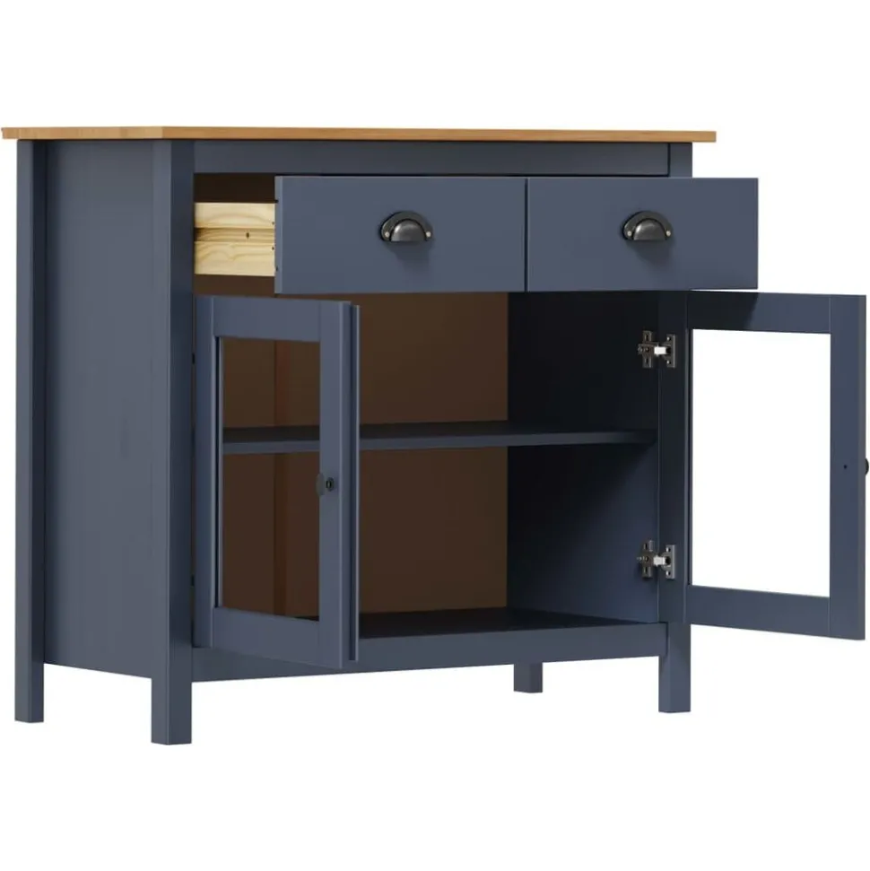 vidaXL Dressoir Hill Range 90x40x80 cm massief grenenhout grijs