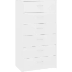 vidaXL Dressoir met 6 lades 50x34x96 cm bewerkt hout wit