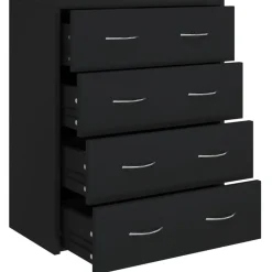 vidaXL Dressoir met 4 lades 60x30,5x71 cm zwart