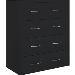 vidaXL Dressoir met 4 lades 60x30,5x71 cm zwart